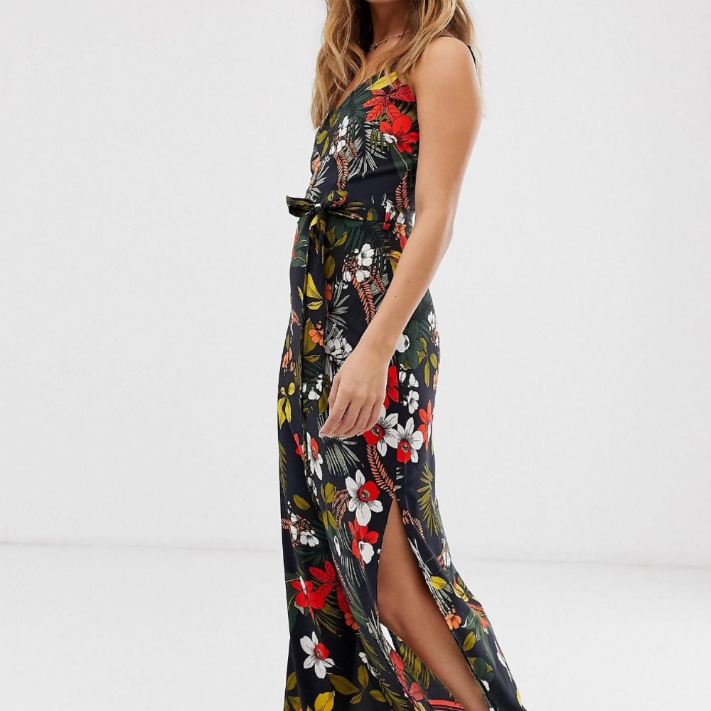 Parisian navy blue floral Maxi dress